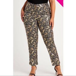 NWT Ashley Stewart Foil Lace High Scuba Pant